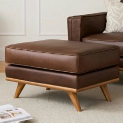 Brand New ARTICLE Leather ottoman 