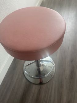 Pink Faux Leather Swivel Bar Stool