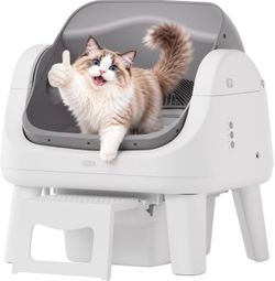 Automatic Cat Litter Box, Self Cleaning Litter Box, Open Top, 3 Buttons Open-top design with 3-button control for simple operation