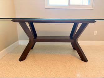 Glass dining room table.