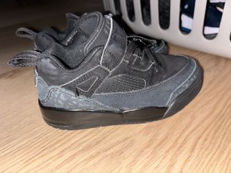Black Kids High-Top Sneakers with Strap