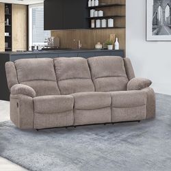 LIGHT GRAY BEIGE SOFA & LOVESEAT RECLINERS