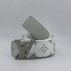 Lv Monogram White Belt Men’s