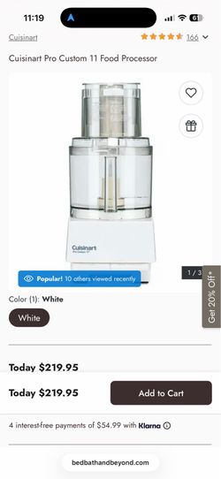 Cuisinart Pro Custom 11 Food Processor with Pulse Control - White