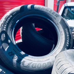 New 265 65 R 18” Goodyear Wrangler HT All season.  2025 off 2026 Tacoma TRD sport. As new take offs. $400. List $889