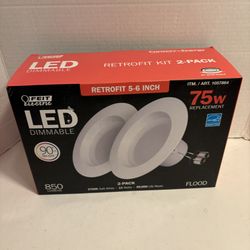 Feit LED LIGHTS Dimmable Retrofit 5-6 Inch 75w 2 pack 2700k Soft White