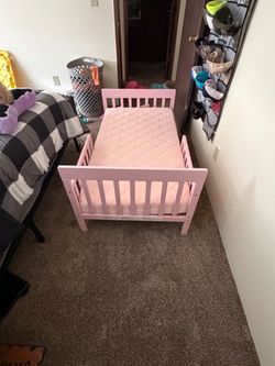 Pink Toddler Bed with Mattress