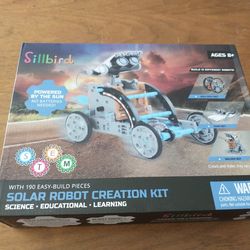 sillbird solar robot creation kit 190 easy to build pieces build 12 robots
Open box like new