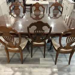 Antique Dining Table and Chairs Set