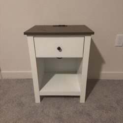 ChooChoo Farmhouse Nightstand with Charging Station