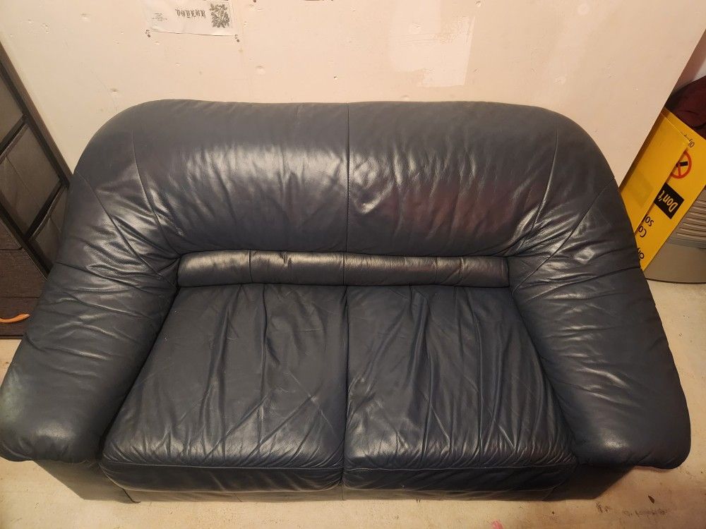 5 Ft. Blue Loveseat Couch - Good Condition