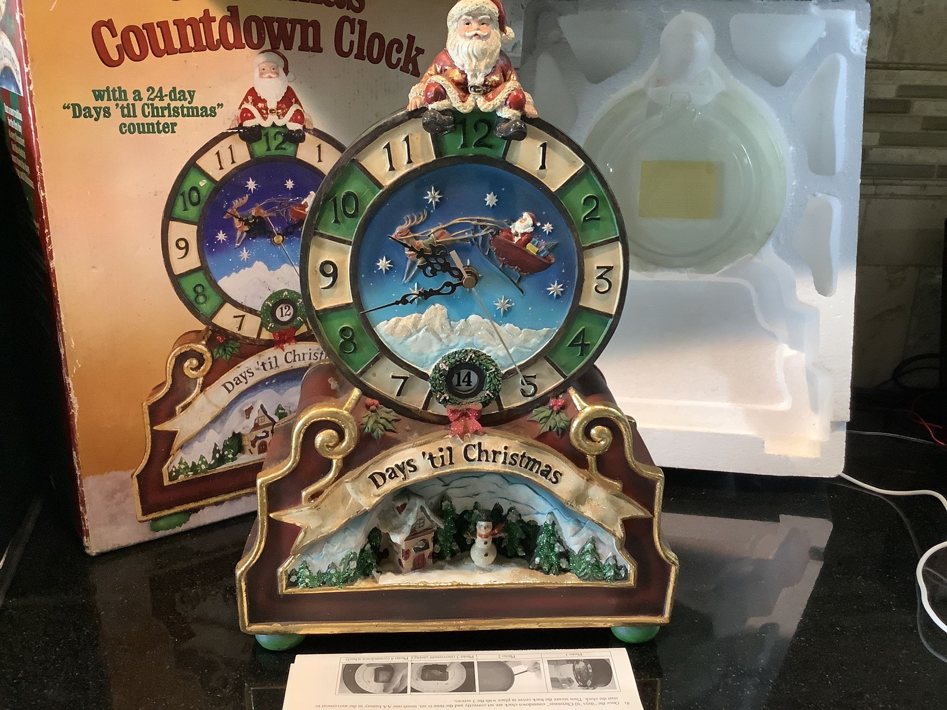 NEW- COSTCO CHRISTMAS COUNTDOWN CLOCK 24 DAYS TILL CHRISTMAS IN THE ORGINAL BOX Box Damage Open Box