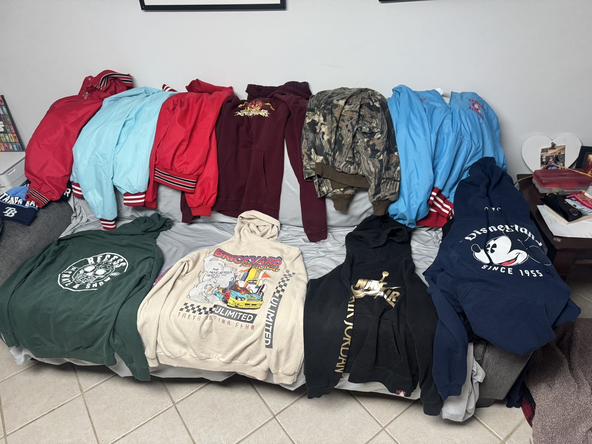 Vintage Jackets, Skating Hoodies, and Others.