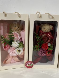 Lasting Bouquet With Bear 