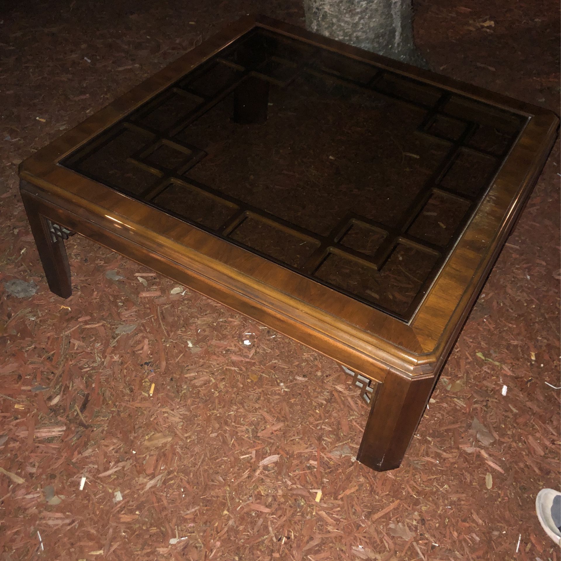 Wooden Glass Top Coffee table