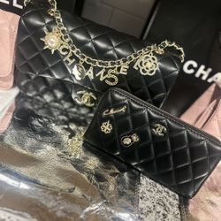 Chanel Quilted Handbag & Wallet Set 