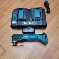 MAKITA 18V  MULTI-TOOL WITH DUAL CHARGER AND BATTERY 