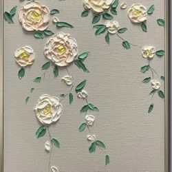 Abstract floral painting 16x20