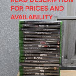 XBOX ONE GAMES, FIRM PRICE, GOOD CONDITION, READ DESCRIPTION FOR PRICES AND AVAILABILITY