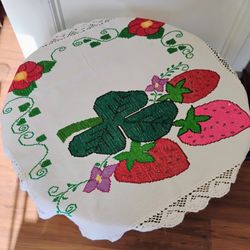 Handmade Cross Stitch Tablecloth From Mexico 