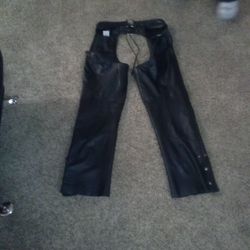 Harley Davidson Black Leather Chaps