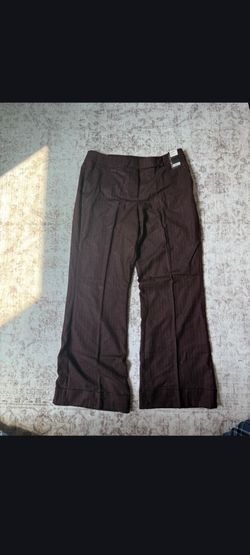 Dark Brown Dress Pants with Cuffed Hem