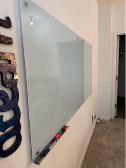 U Brands Glass Dry-Erase Board, 35” x 70”
