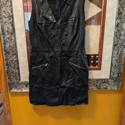 Zara Black Faux Leather Dress
