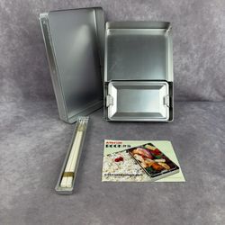 Vintage Japanese Hokusei Aluminum Bento Lunch Box Book Style Unused