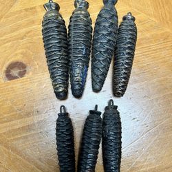 Vintage Cast Iron Cuckoo Clock Pine Cones
