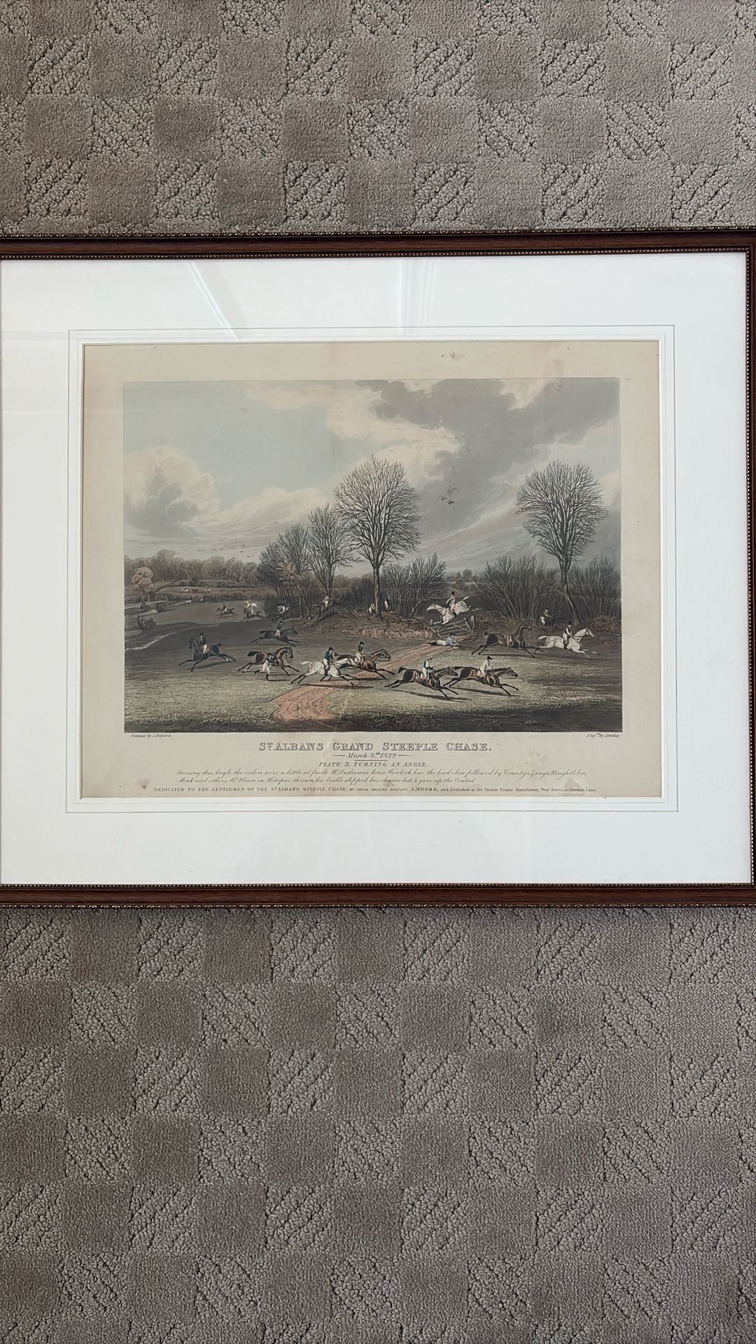 St Albans Steeple Chase Print 26 x 22 Inches