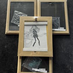 IKEA Byarum Clipboard Frames - Set Of 4 - Kids Art Display - Light Oak Color