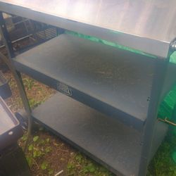 Metal Rolling Expert Grill Cart With 3 Shelves 
