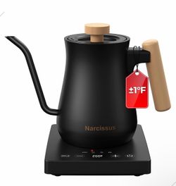 Gooseneck Electric Kettle with ±1℉ Temperature Control Function, 1200 Watt Rapid Boiling in 5 Mins, Max 6 Hours Keeping Warm, 304 Stainless Steel Inte