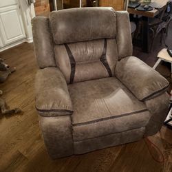 Tan Faux Leather Recliner Chair