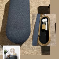 Oval Ottoman Navy Blue