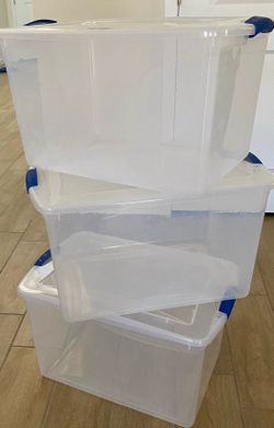 3 Plastic Storage Containers (66 Quart)