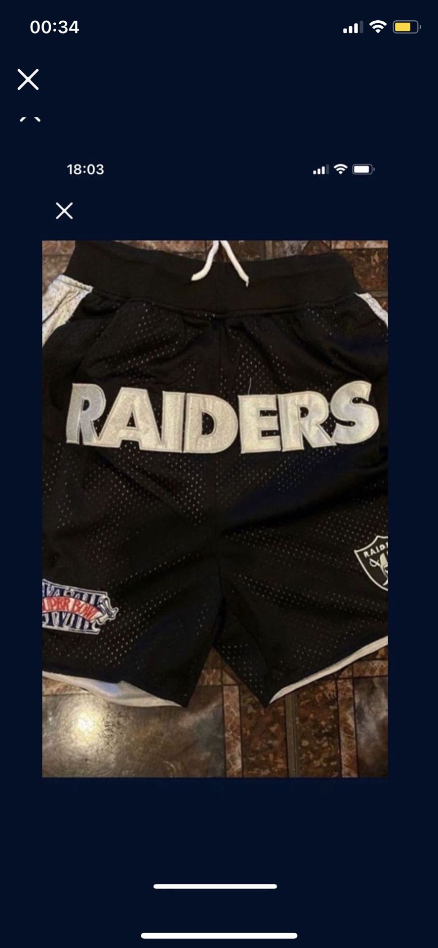 Raiders Shorts Brand New Size Xl 