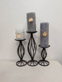 Candles And Holder Set