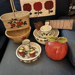 13 piece Apple Collection Wood & Ceramic & Wall Art