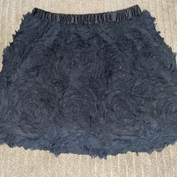 Girls Black Details Flower Skirt