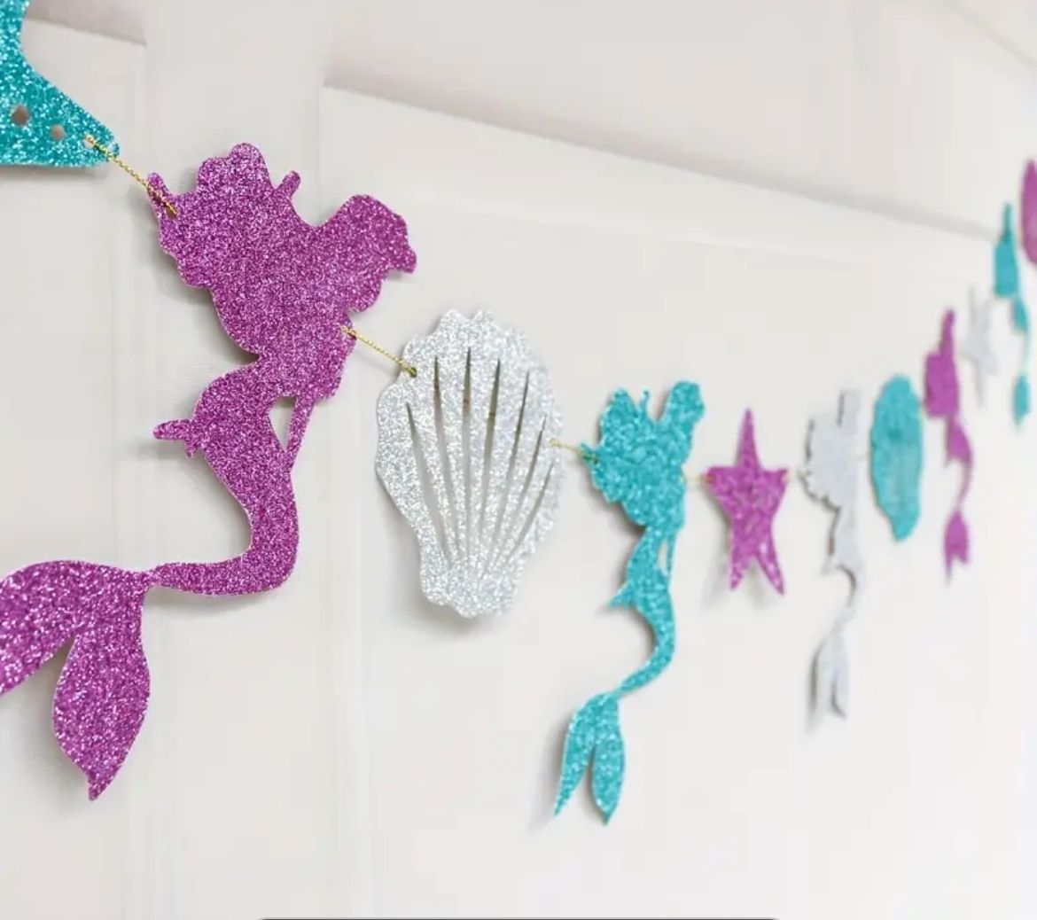 Pet Mermaid Theme Party Banner