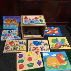 Wood Case With 10 Puzzles Toddler Melissa & Doug