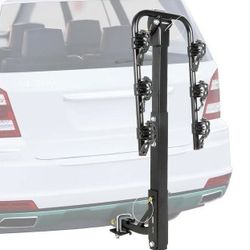 New in Box $49 Tilt Folding 3-Bike Hitch Mount Rack Bicycle Carrier for 2” Hitch w/ Straps 110 lbs Max
