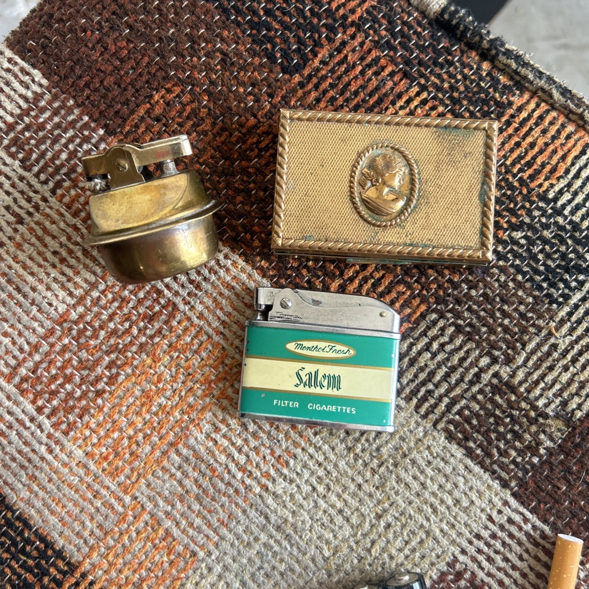 Vintage Lighter And Cig Case
