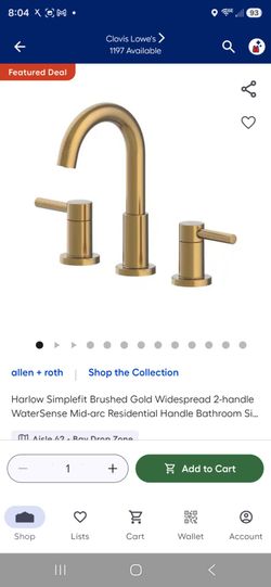 Brushed Gold Widespread Bathroom Faucet