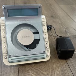 Model No ICF-CD855V SONY Dream Machine AM FM CD Player Dual Alarm Clock Tested