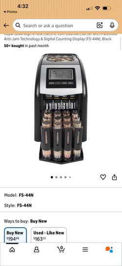 Royal Sovereign 4 Row Electric Coin Counter