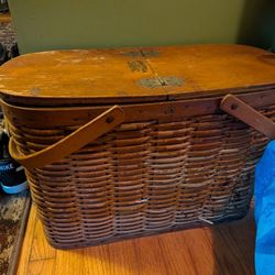 Early 20th Century Picnic Basket 