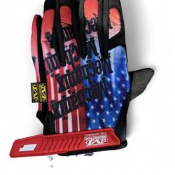 RED WHITE AND BLUE MECHANIX GLOVES!